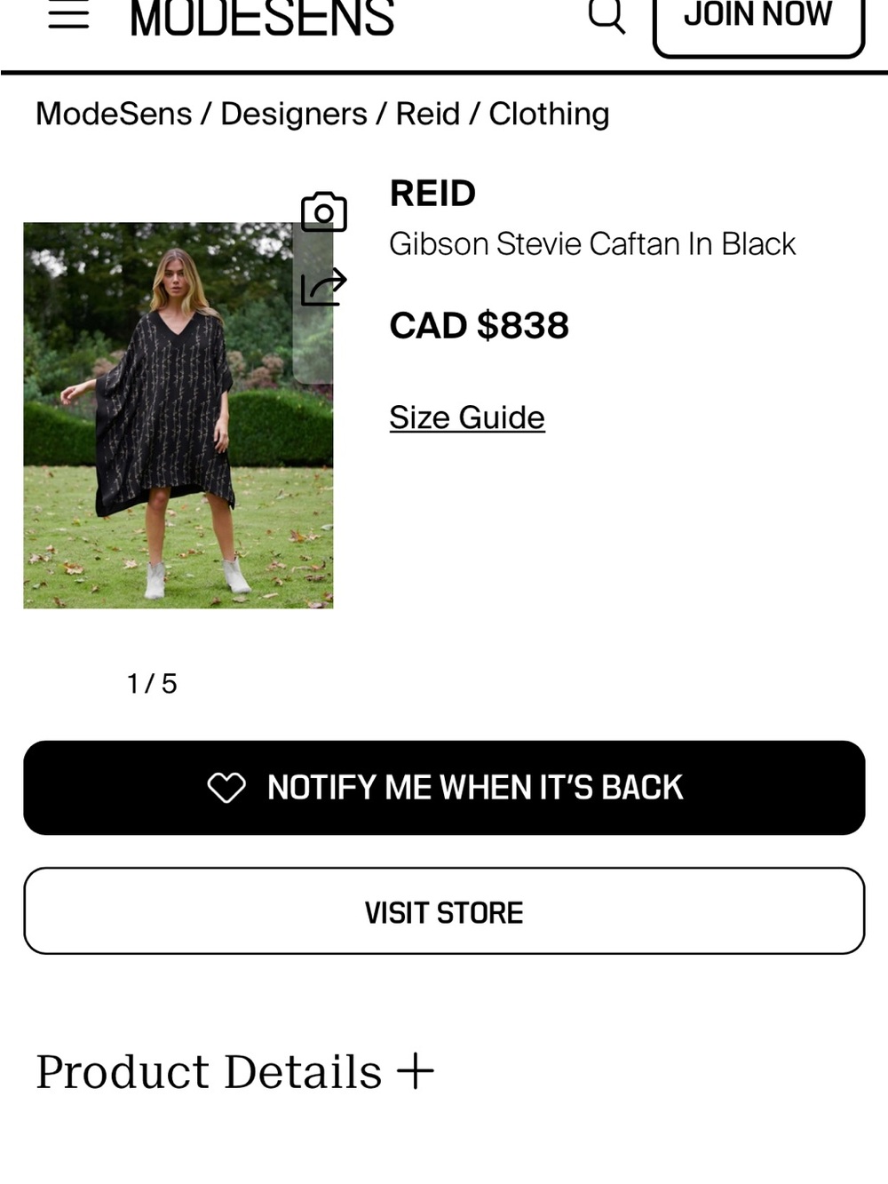 Designed Billy Reid Black V-Neck Dress with Gibson Hummingbird Print - Picture 8 of 11